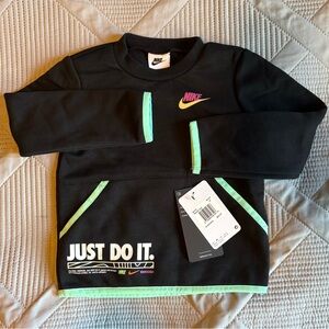 Nike Kids Black Sweatshirt with Neon Accents